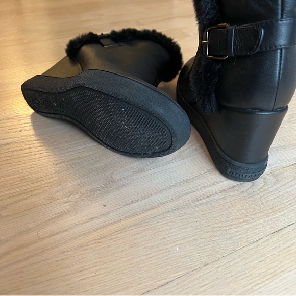 LAST CHANCE❗️Chic Ankle Winter Wedge Boot - Leather & faux shearling - Picture 5 of 8